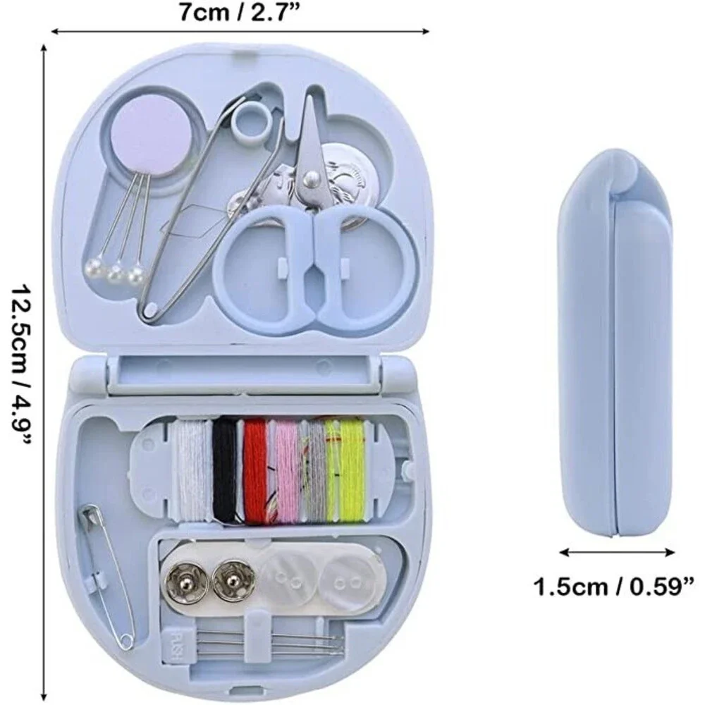 Travel Sewing Kit Thread Needles Mini Scissors Tweezers with Mini Portable Case